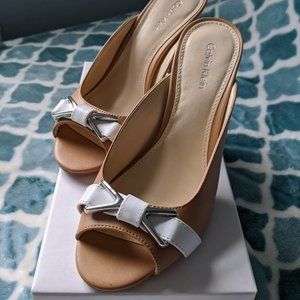 Calvin Klein Tan Slip-on Heels